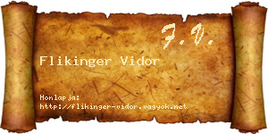 Flikinger Vidor névjegykártya